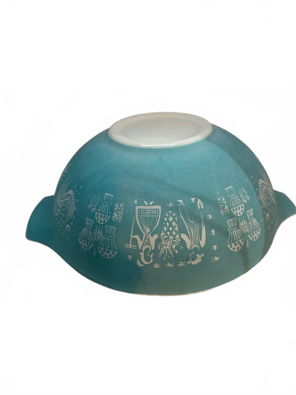 Vintage Pyrex 444 Turquoise Butterprint Cinderella Bowl