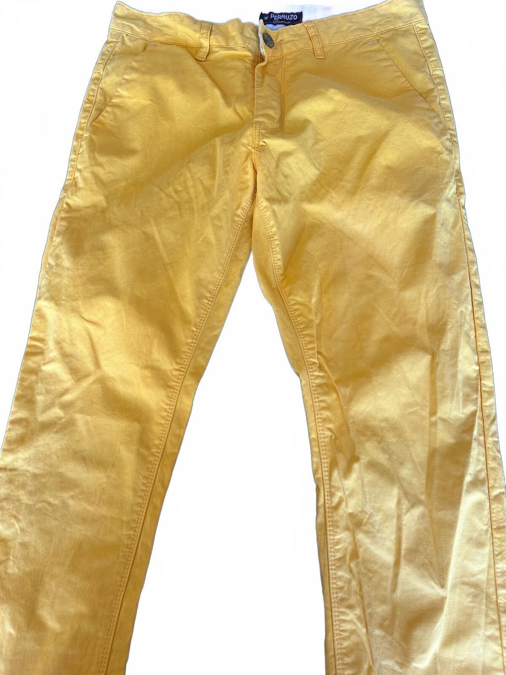 Perruzo Yellow Stretch Jeans 32x30 Slim Fit