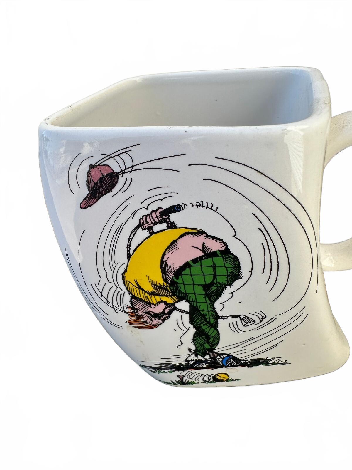 Vintage 1991 Golf Gifts Over-Swing Twisted Mug