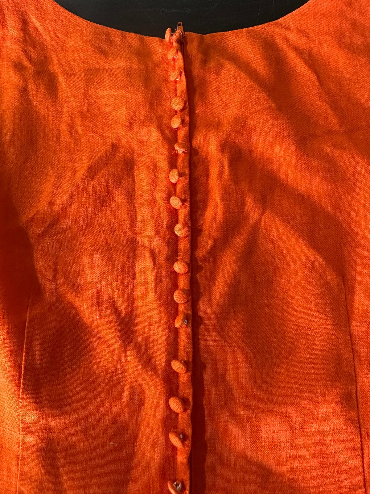 John Roberts Orange Linen Sheath Dress Size 12