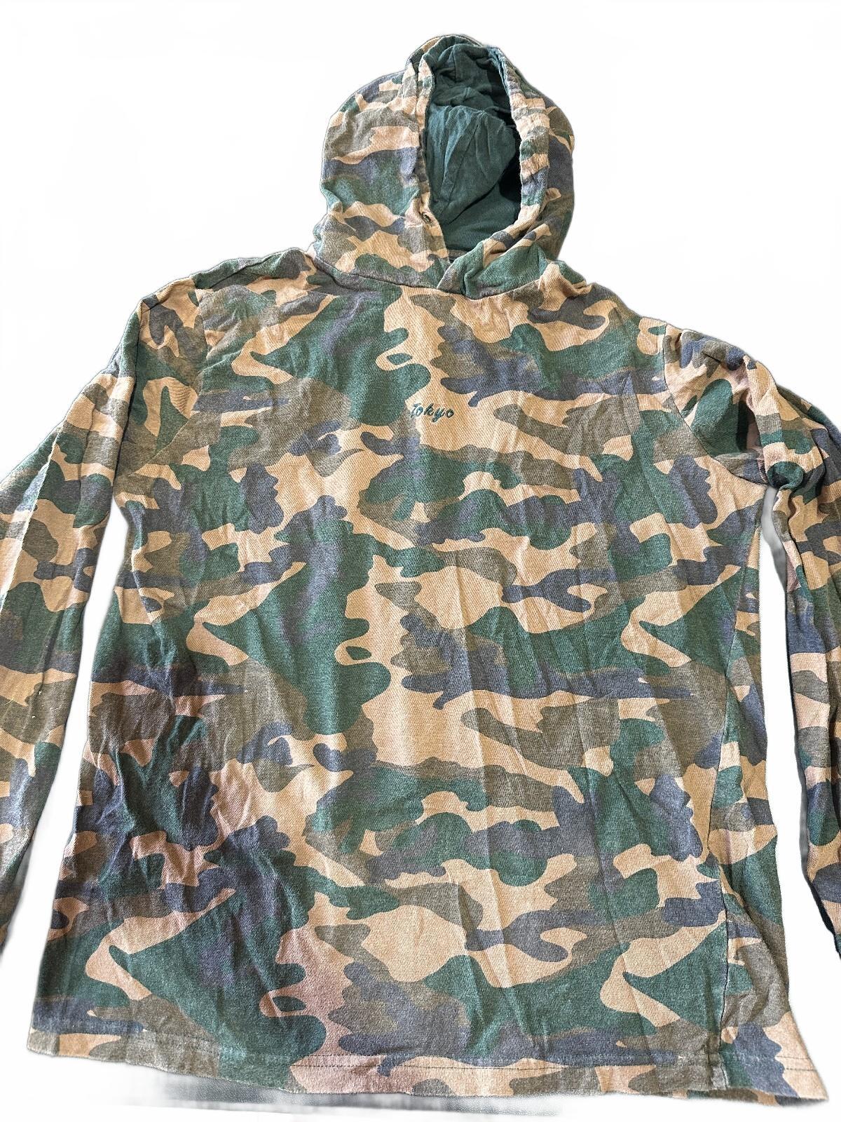 Denim & Flower Tokyo Camo Hooded Shirt Medium