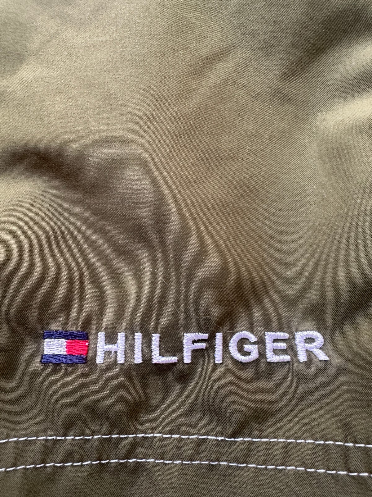 Tommy Hilfiger Olive Swim Trunks L 34 Elastic Waist