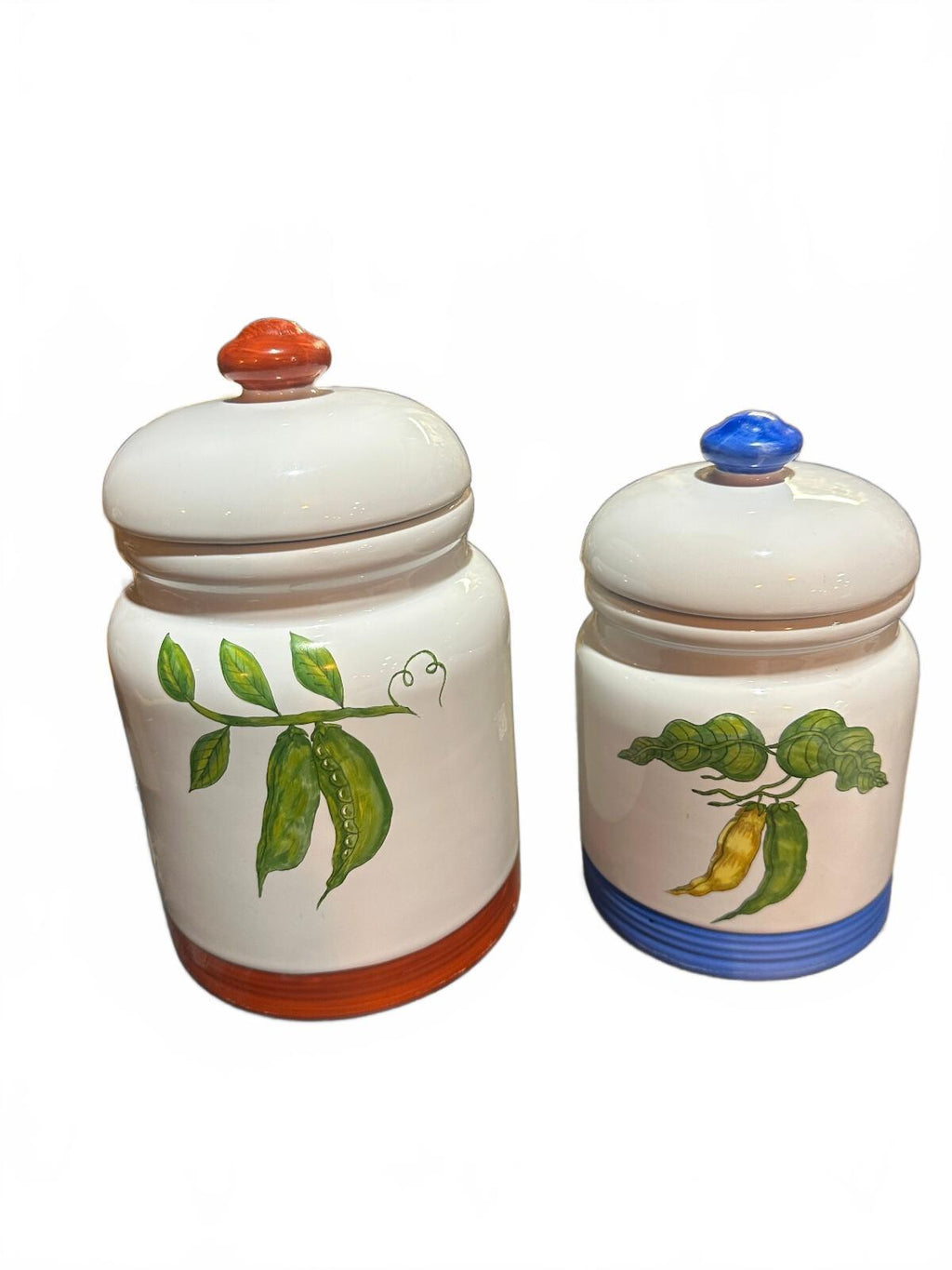 Vintage JWB USA Hand Painted Vegetable Canisters Set 2