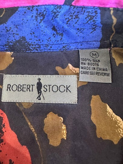 Robert Stock Silk Abstract Shirt Men's Medium