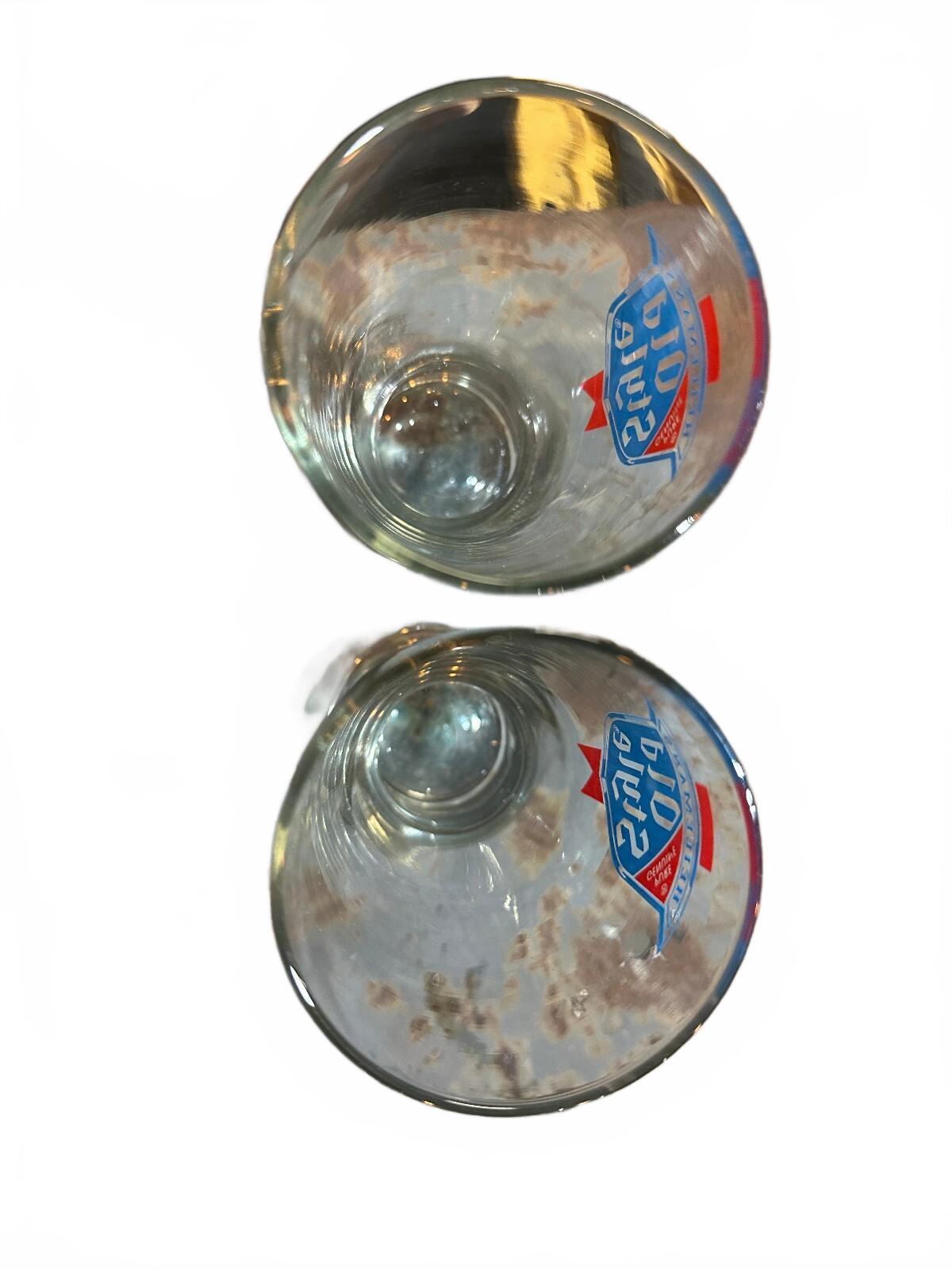 Vintage Heileman's Old Style Beer Glasses Set of 2