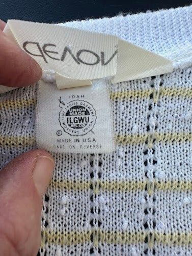 Vintage Devon USA Yellow Stripe Sweater Vest M