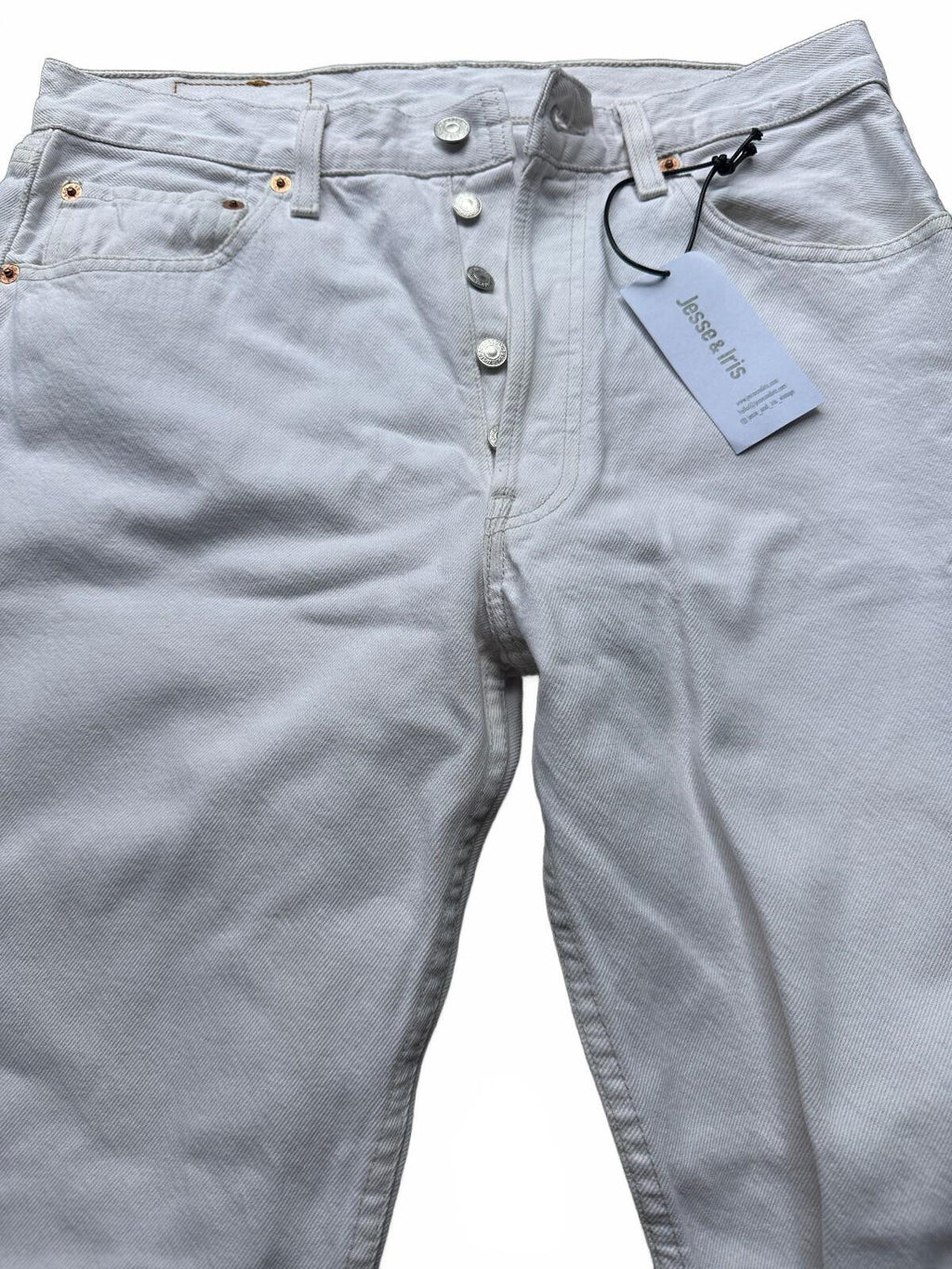 Levi's 501 White Jeans W31 L30 Button Fly Straight Leg