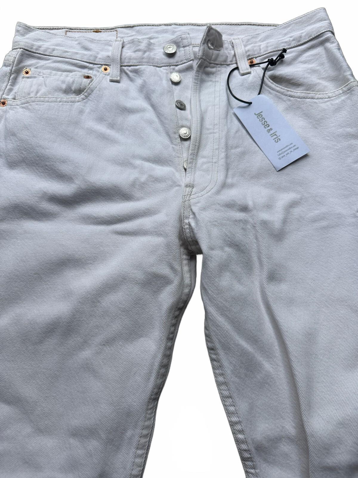 Levi's 501 White Jeans W31 L30 Button Fly Straight Leg