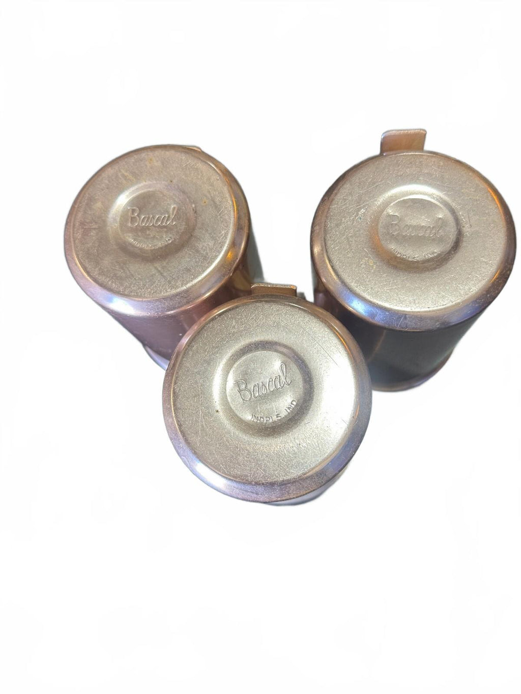 Vintage Bascal Copper Mugs Set of 3 Made in India