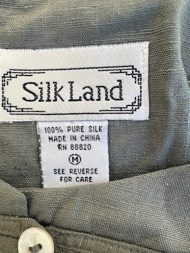 SilkLand 100% Silk Mandarin Button Blouse
