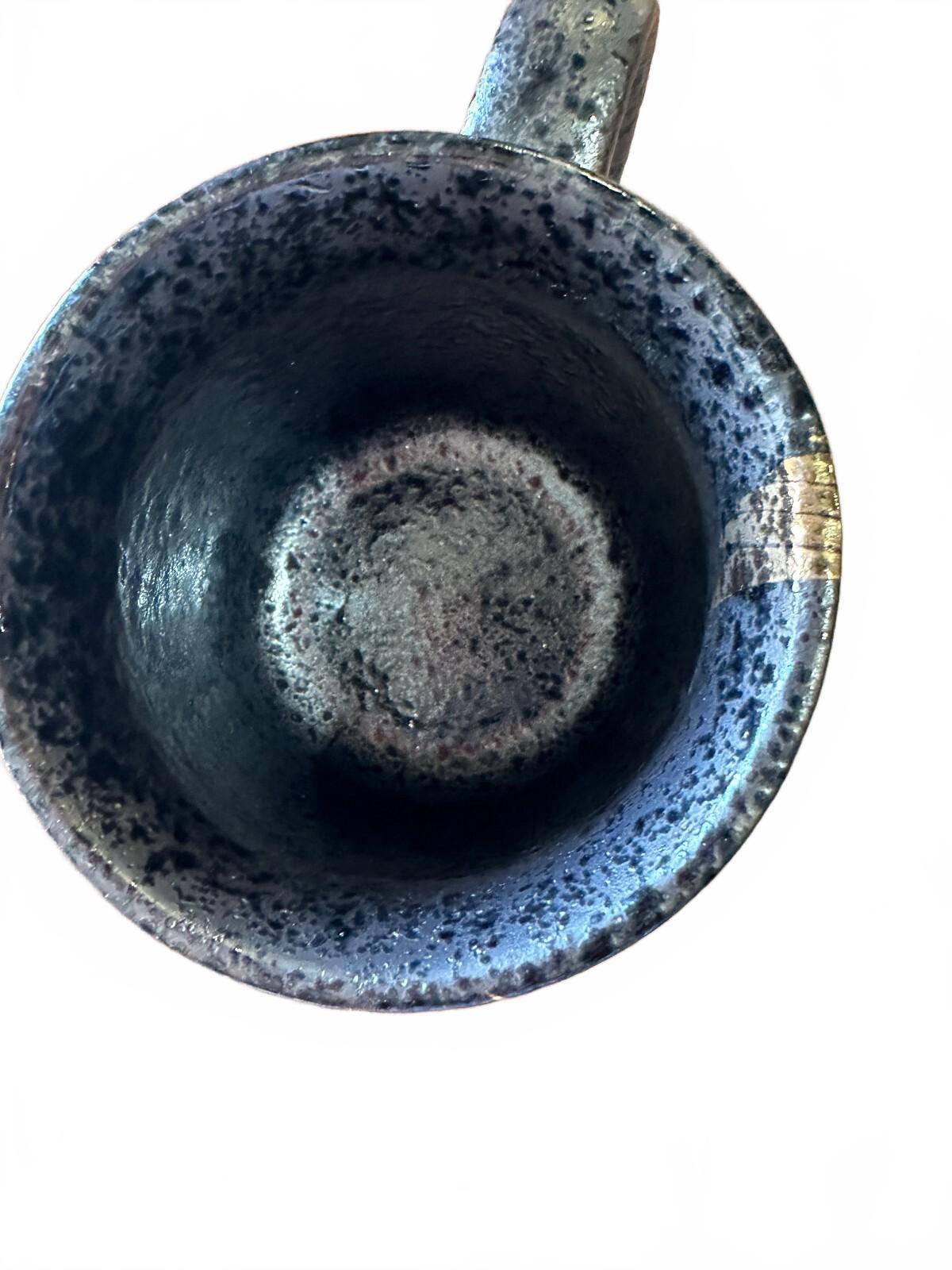 Vintage Japanese Style Stoneware Mug Flying Cranes
