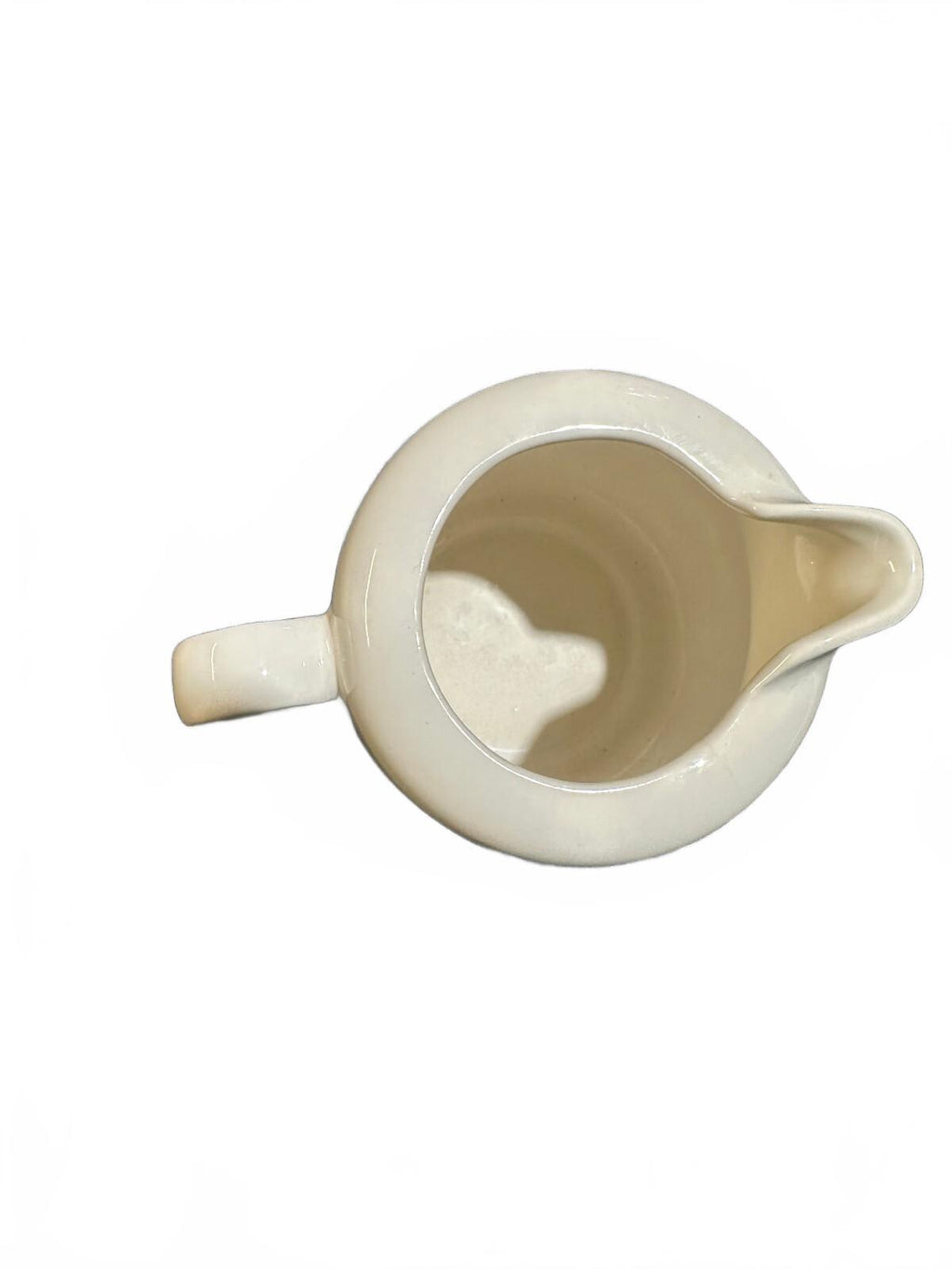 Vintage Cream Ceramic Creamer Pitcher Round Handle