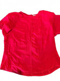 Bethany Red Silk Short Sleeve Blouse Medium
