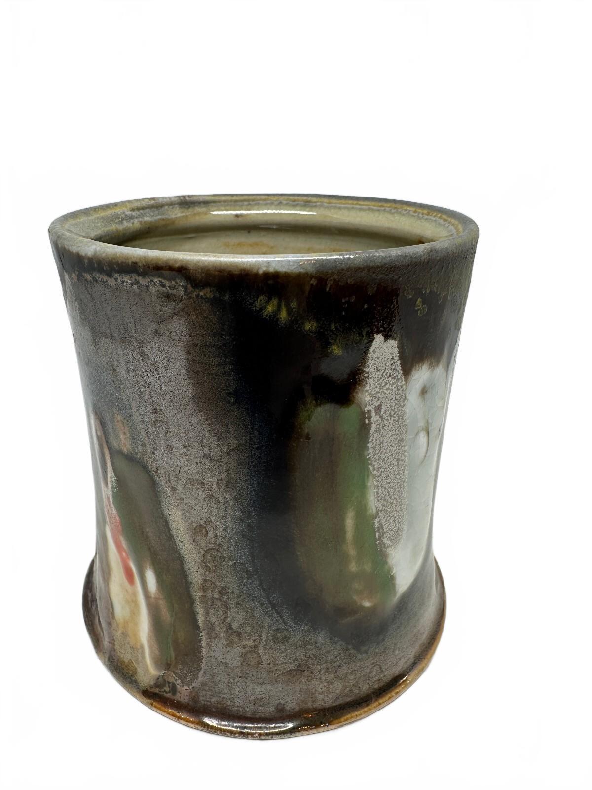 Vintage Studio Pottery Abstract Glaze Stoneware Mug