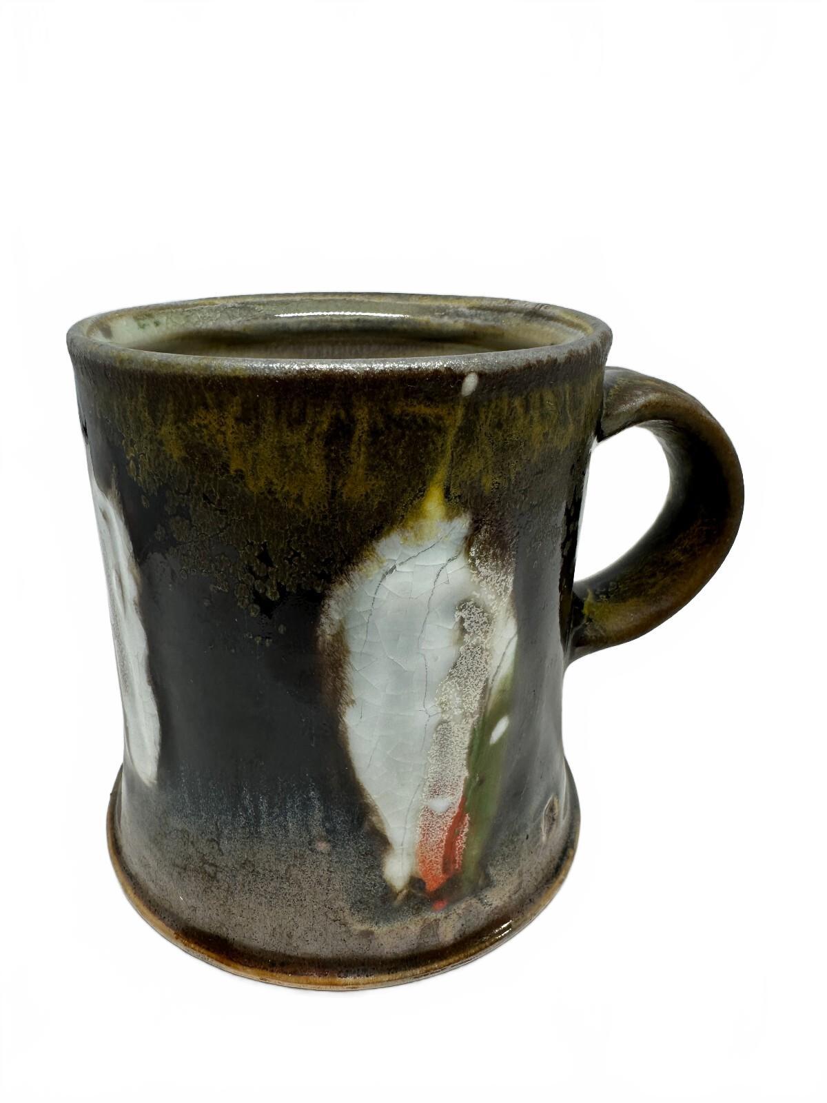 Vintage Studio Pottery Abstract Glaze Stoneware Mug