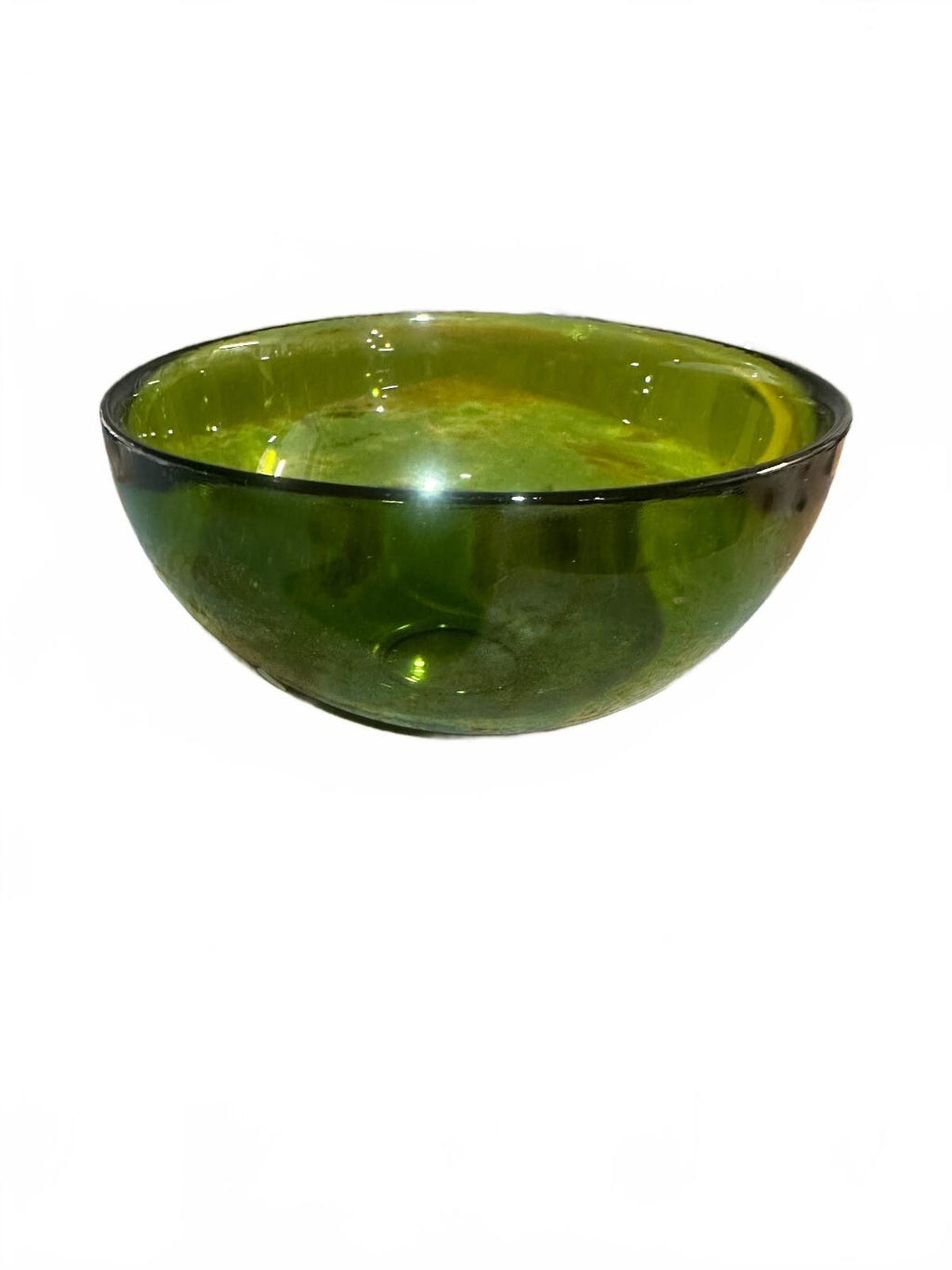 Vintage Olive Green Glass Bowl 4.75" Avocado MCM