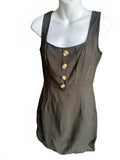 Nasty Gal Khaki Button Front Mini Dress US 2 NWT