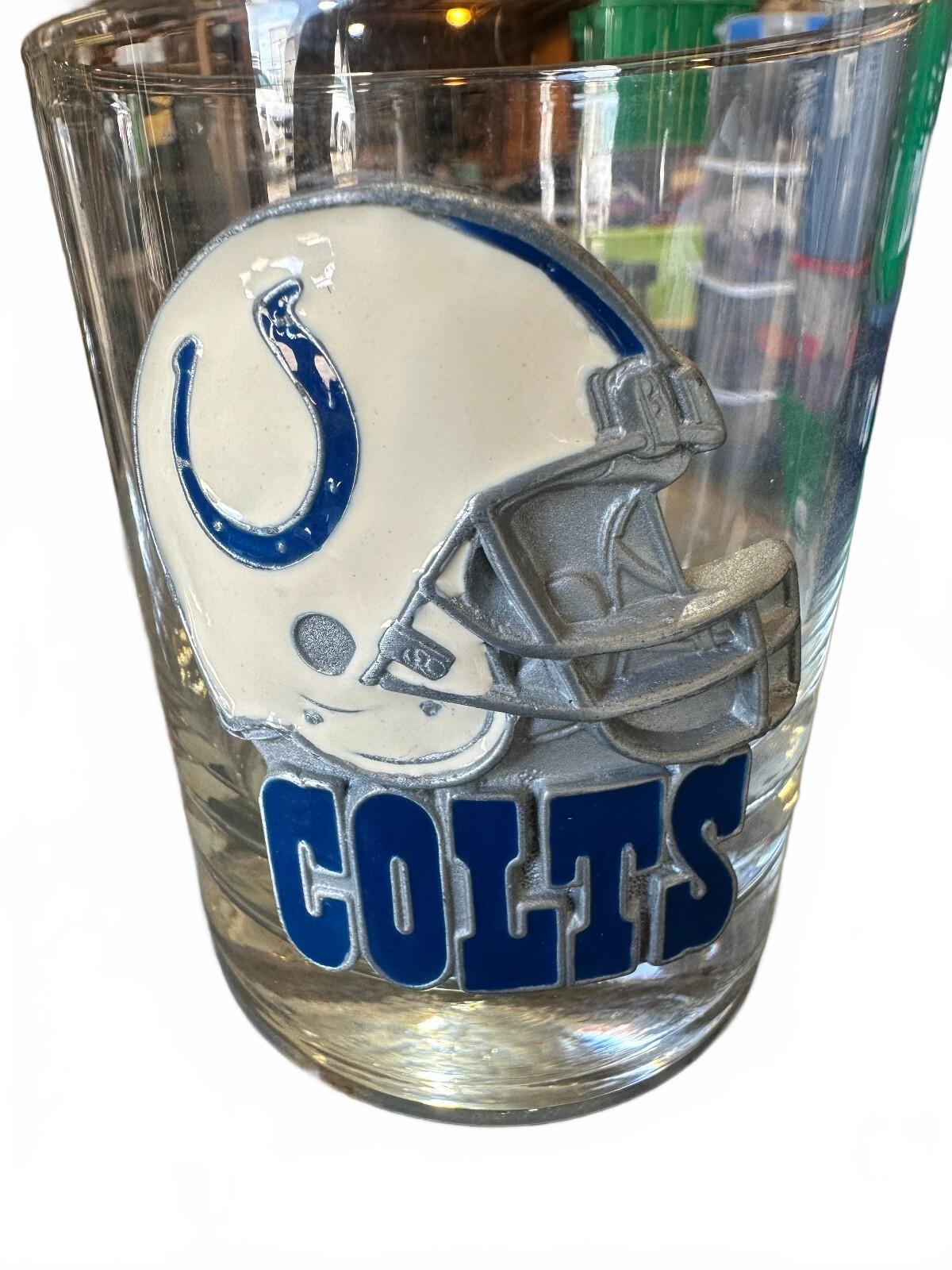 2 Indianapolis Colts NFL Pewter Helmet Rocks Glasses
