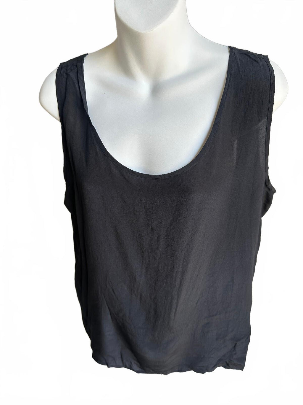 Alex & Amy Black 100% Silk Tank Top Large