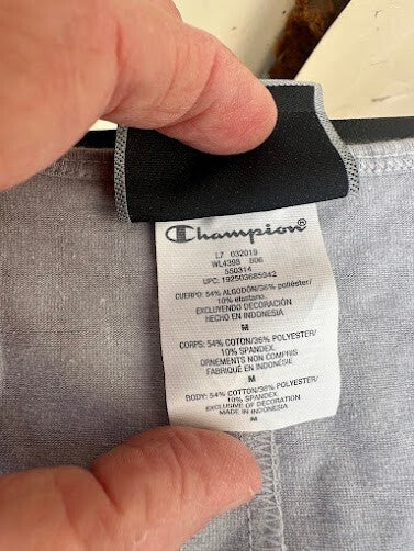 Champion Gray Logo Bodysuit Medium NWT