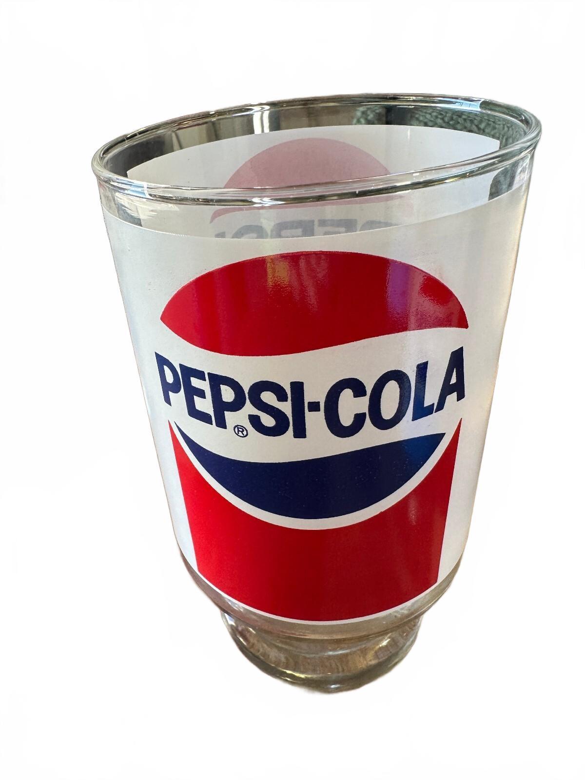 4 Vintage 1970s Pepsi-Cola Red White Blue Glasses