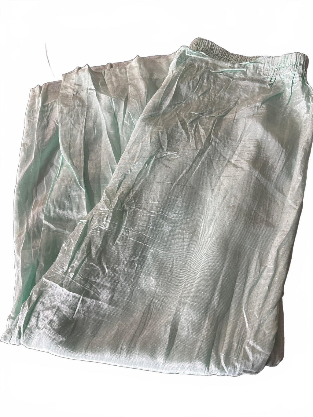 Mint Green Shimmer Pull-On Wide Leg Pants