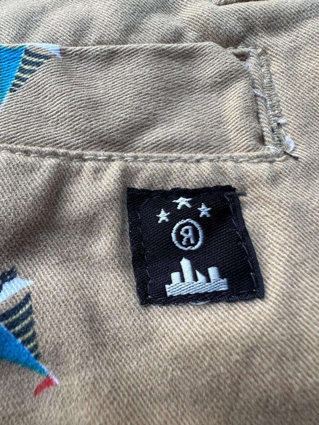 Raw Yarn Sailboat Print Cotton Shorts Men's 34