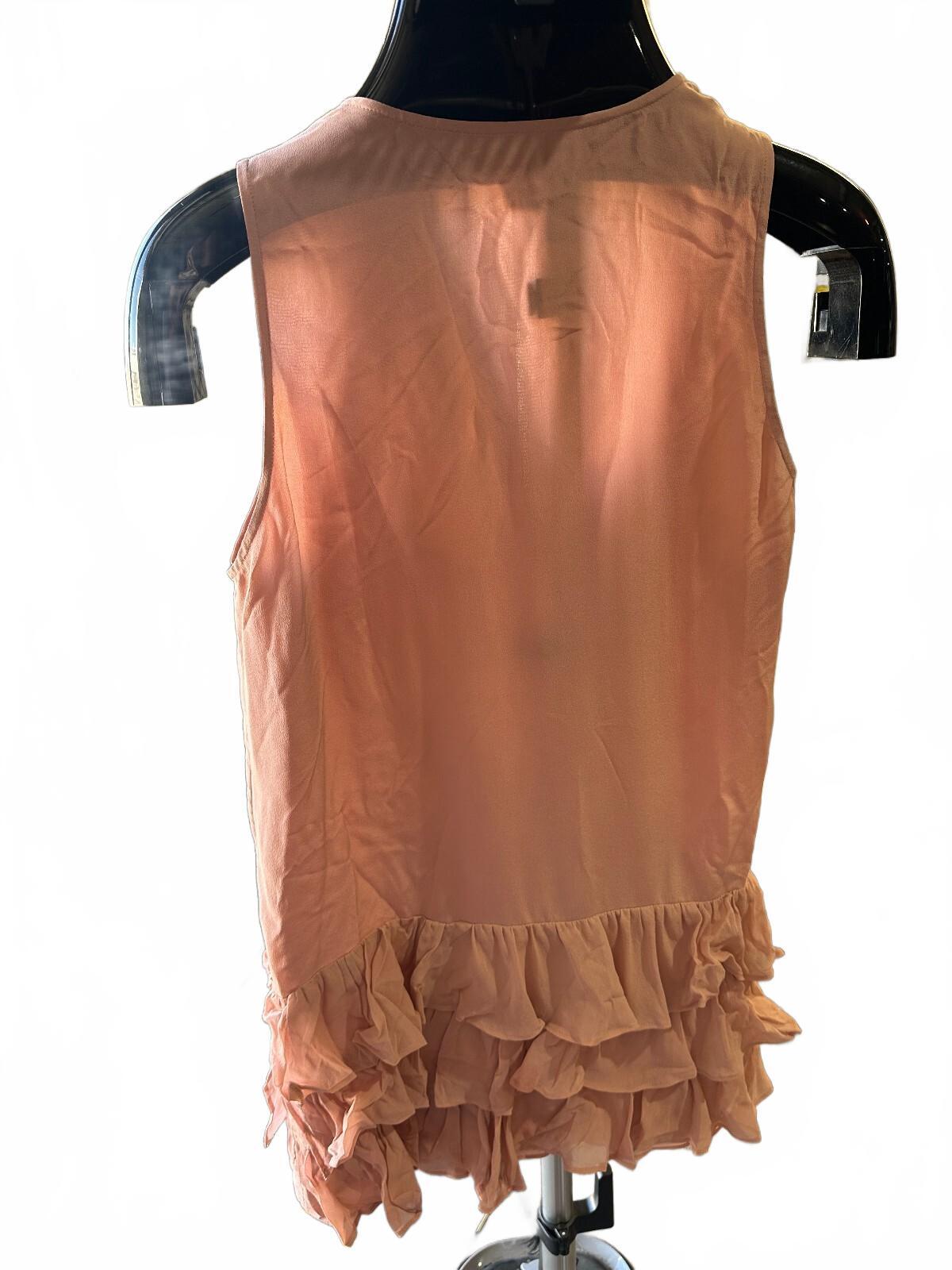 Banana Republic Pink Ruffle Sleeveless Blouse