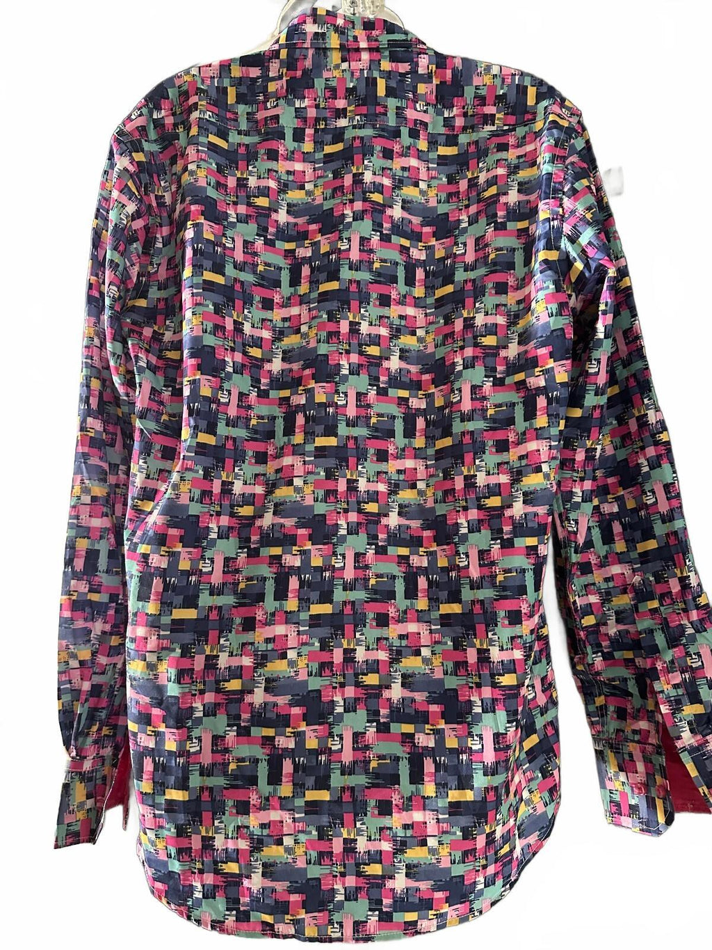 Suslo Colorful Abstract Button Front Shirt L