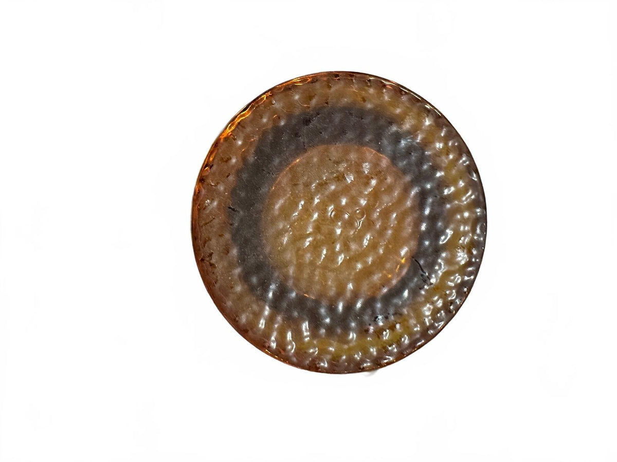 Vintage Amber Pressed Glass Daisy Pedestal Tumbler 5"