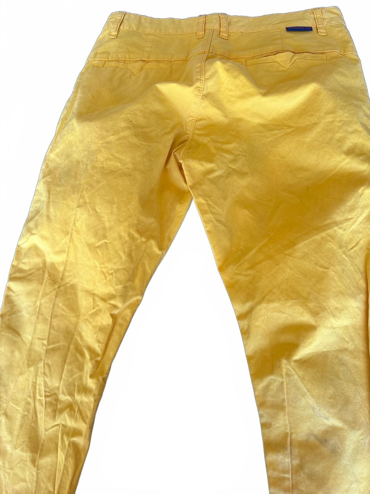 Perruzo Yellow Stretch Jeans 32x30 Slim Fit