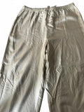 Via Seta 100% Silk Drawstring Pants Tan L