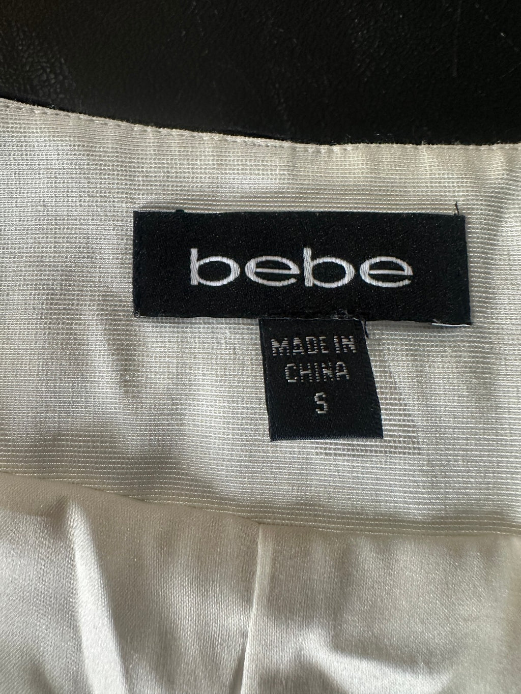 Bebe Black Cream Zip Sheath Dress Size S