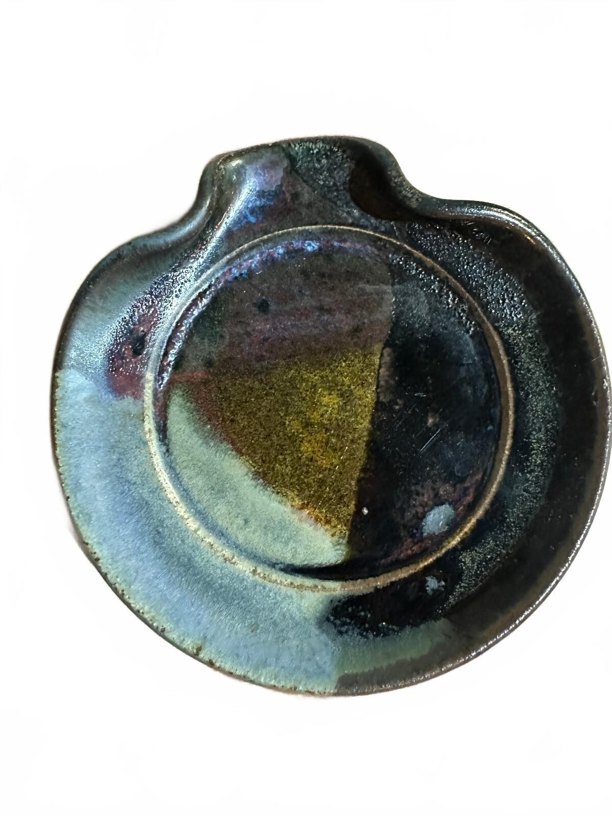Vintage Studio Pottery Tea Bag Rest Handmade 5"