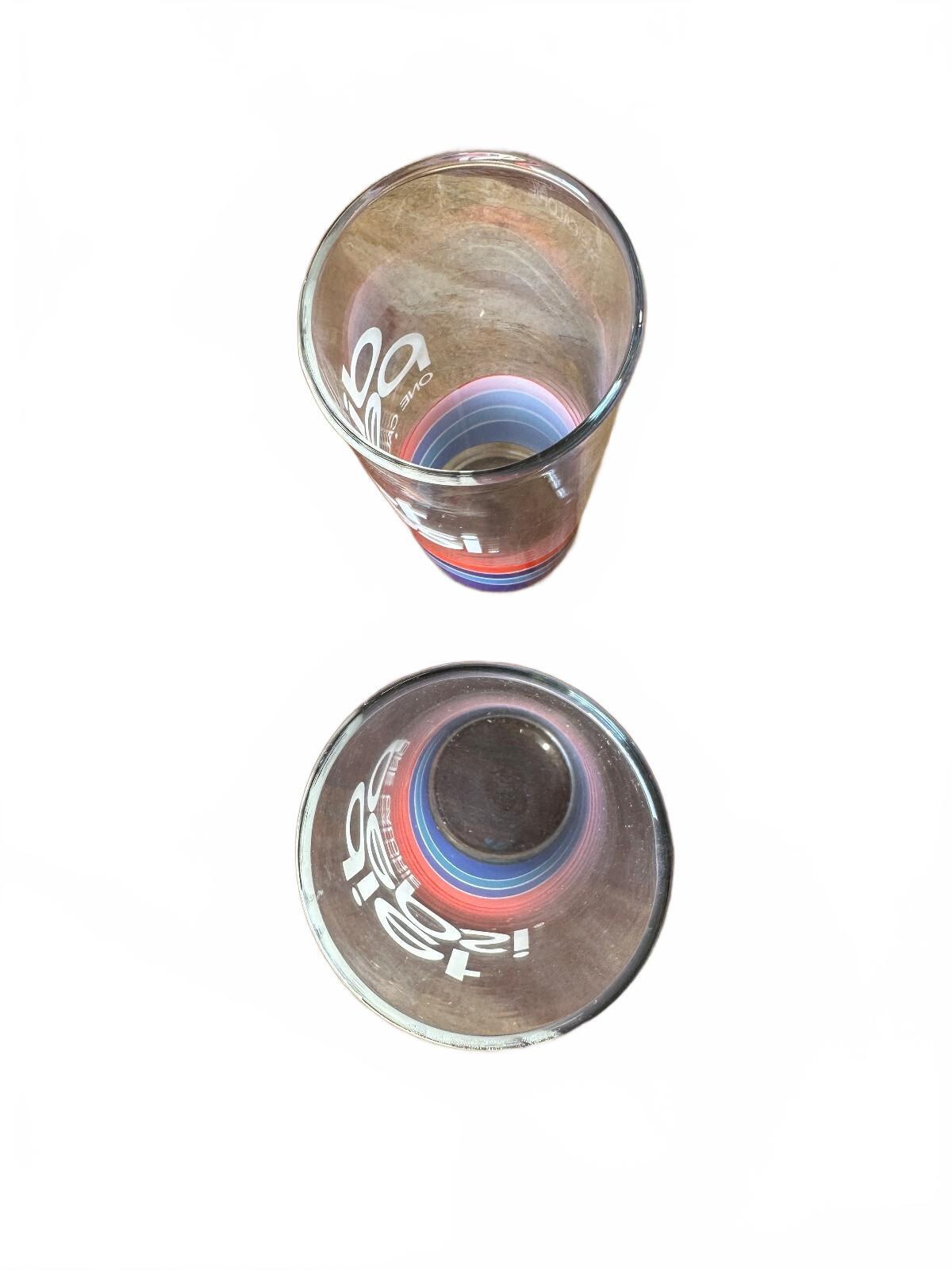 2 Vintage 1980s Diet Pepsi One Calorie 7" Glasses