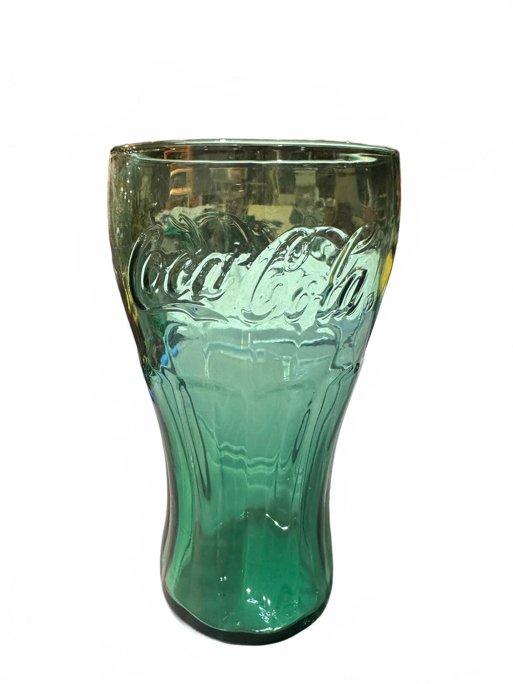 3 Coca-Cola Coke Glasses Vintage Green Clear Tumblers