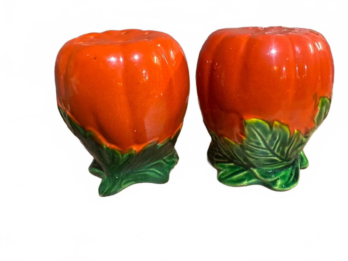 Vintage Japan Red Tomato Salt Pepper Shakers Set of 2