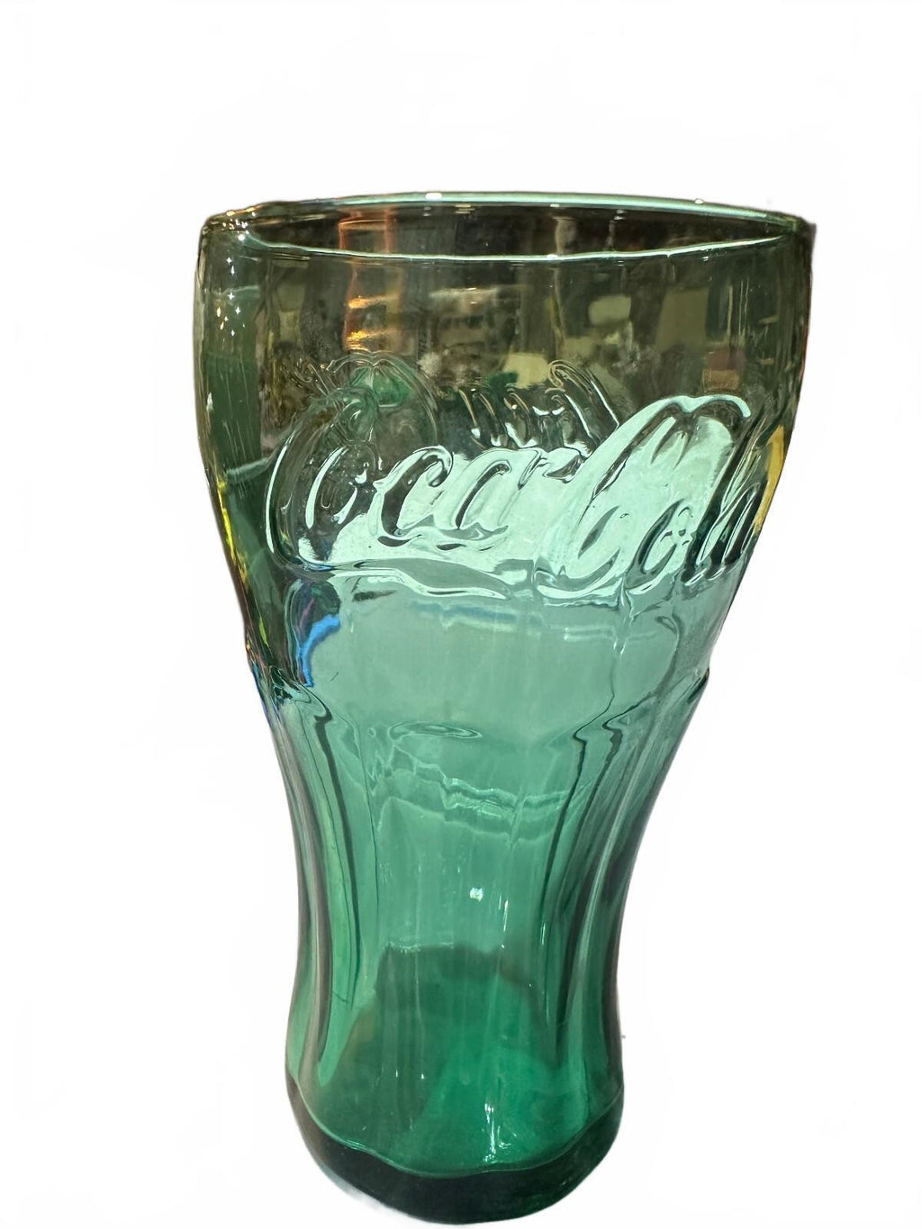 3 Coca-Cola Coke Glasses Vintage Green Clear Tumblers