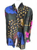 Robert Stock Silk Abstract Shirt Men's Medium