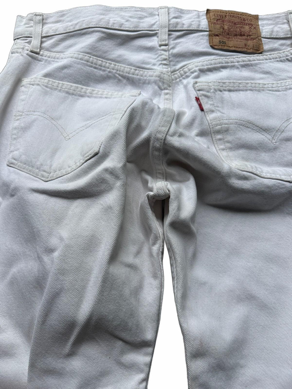 Levi's 501 White Jeans W31 L30 Button Fly Straight Leg