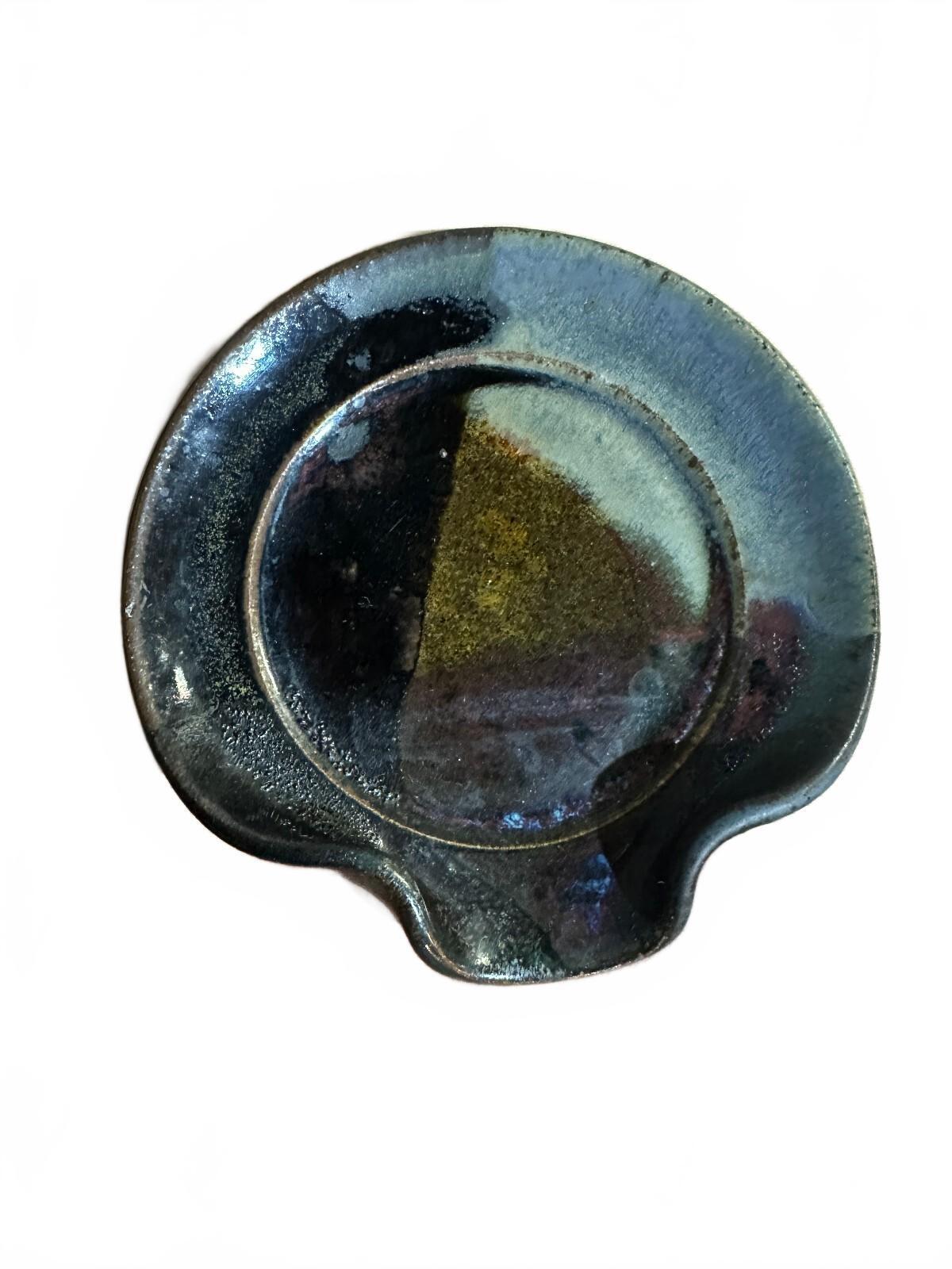 Vintage Studio Pottery Tea Bag Rest Handmade 5"