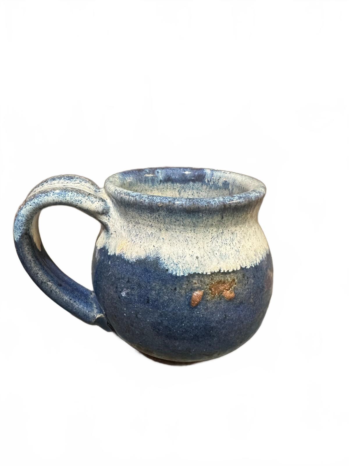 Handmade Blue Cream Studio Pottery Stoneware Mug