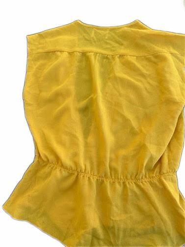 Diane Rich California Mustard Peplum Blouse
