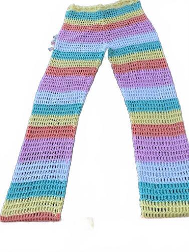 Hot & Delicious Crochet Stripe Knit Pants