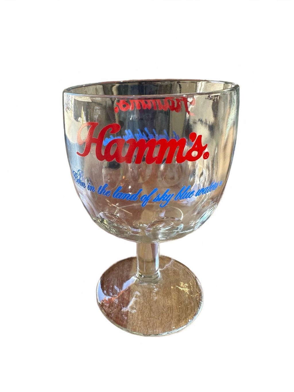 Vintage 1970 Hamm's Beer Thumbprint Goblet 6"