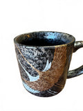 Vintage Japanese Style Stoneware Mug Flying Cranes