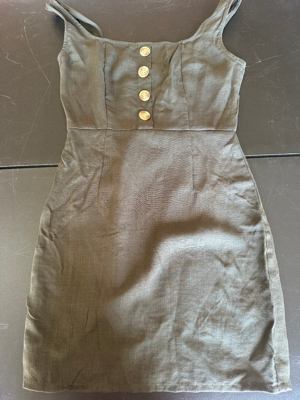 Nasty Gal Khaki Button Front Mini Dress US 2 NWT