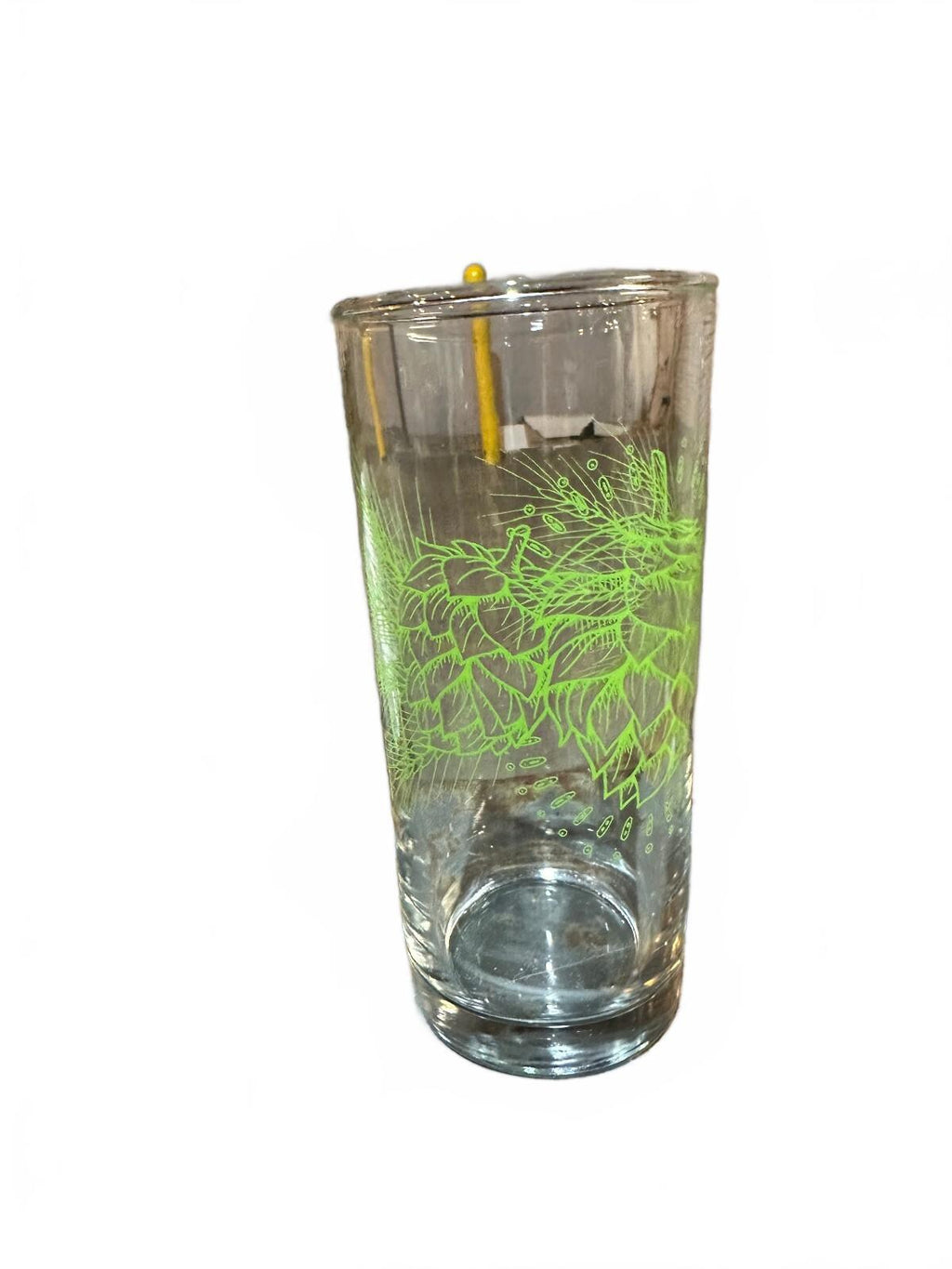 Vintage Green Hops Botanical Highball Tumbler Glass