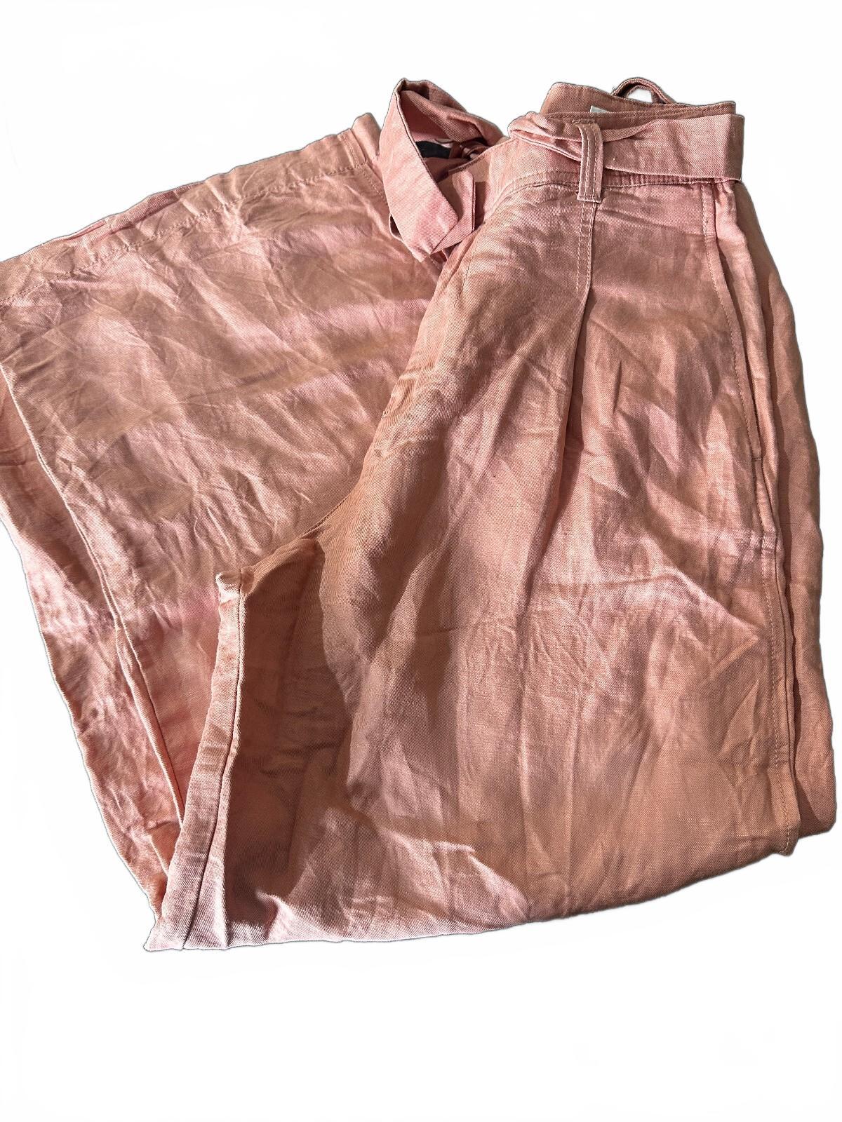 GAP High Rise Wide Leg Linen Blend Pants Size 4