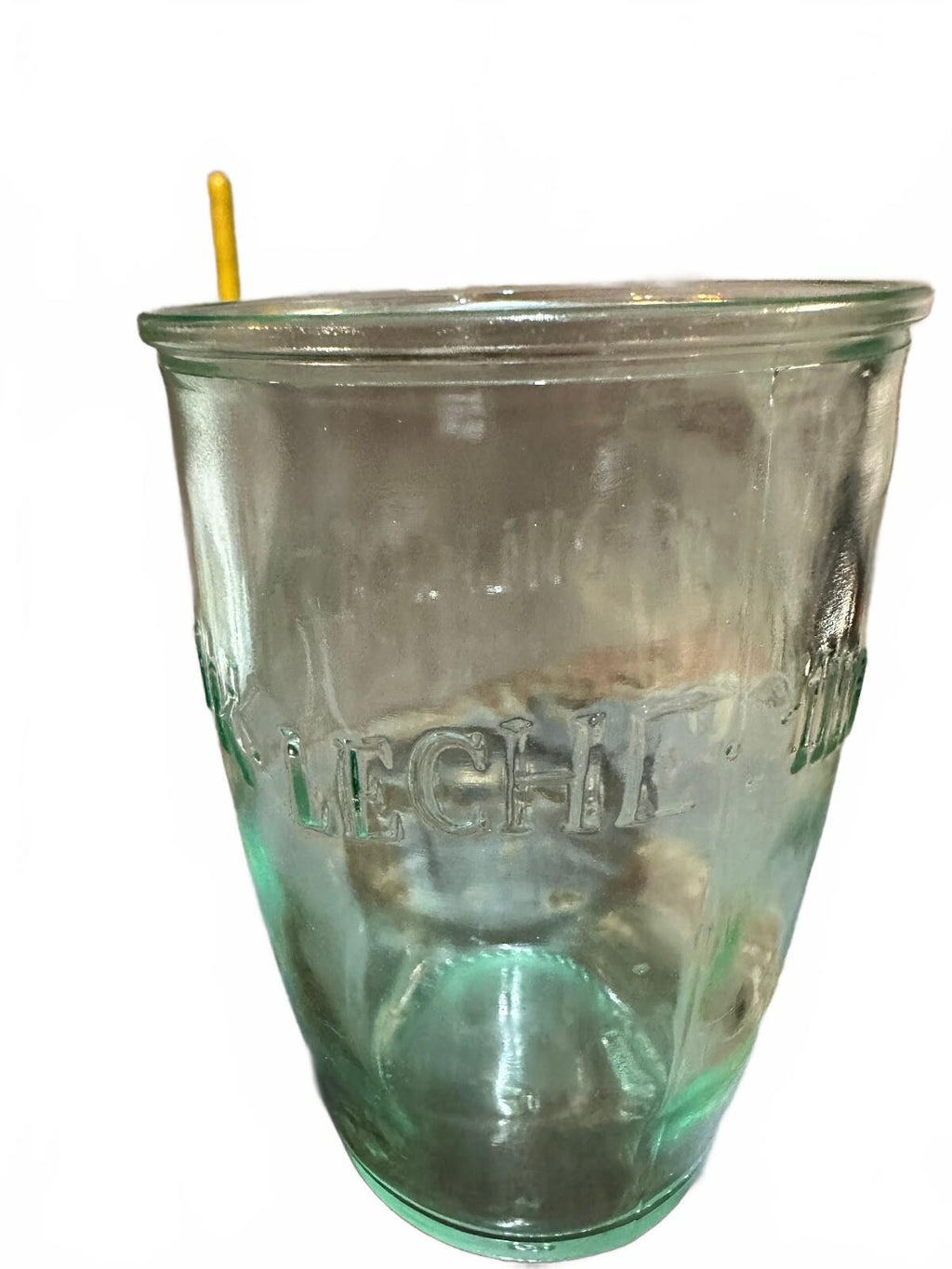 Vintage Italian Green Glass BECH-MILK Tumbler Italy